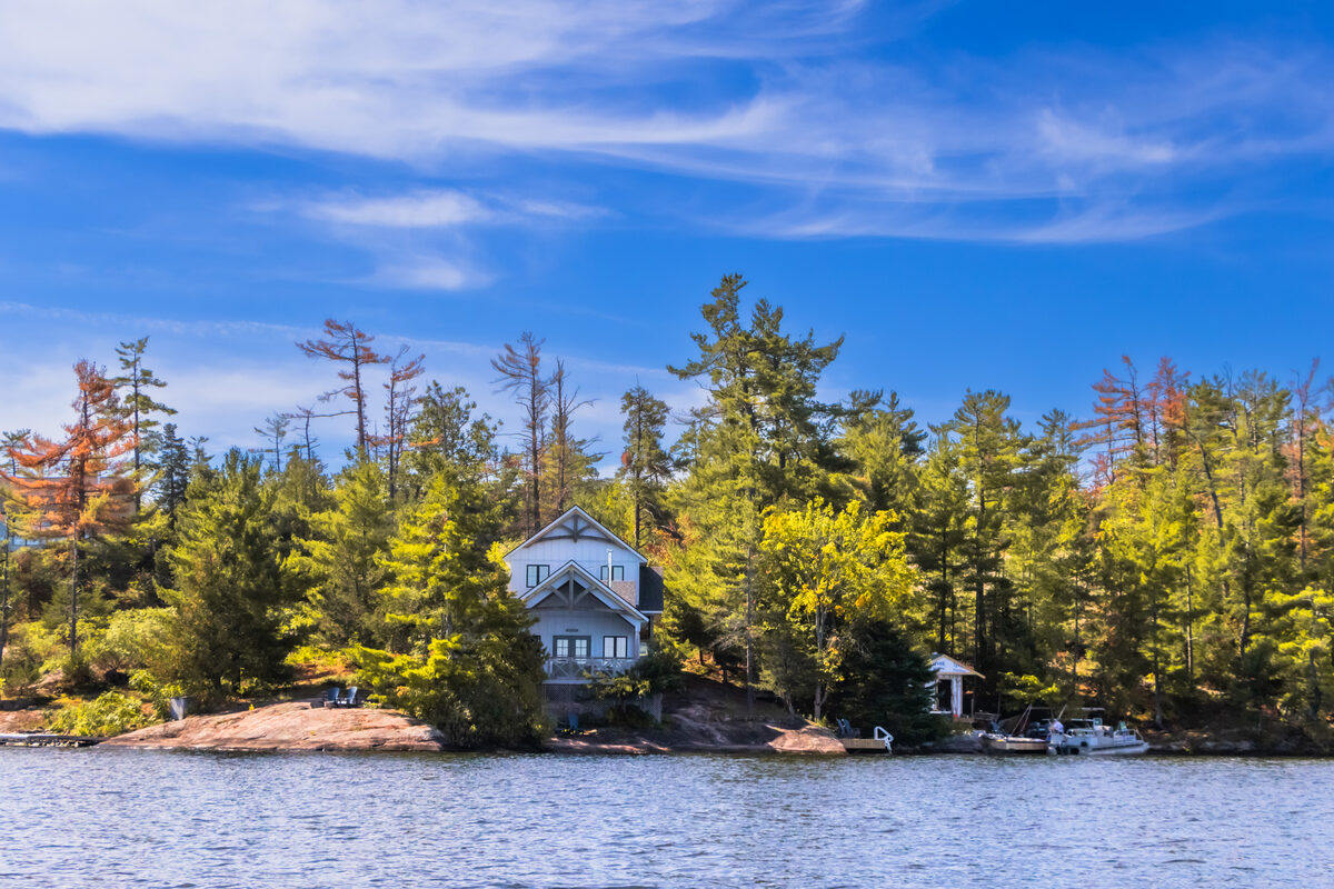 A heritage cottage exterior in cottage country