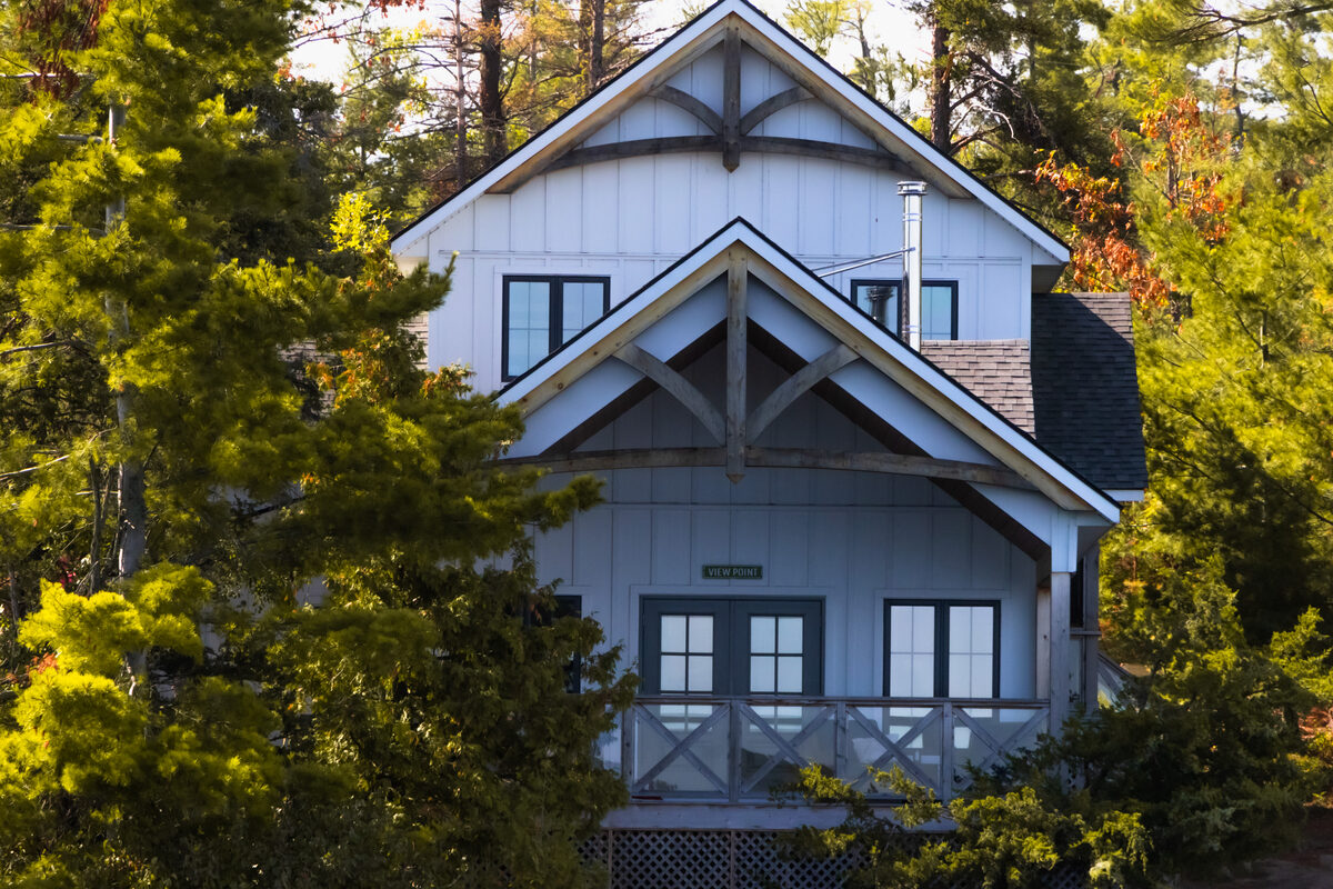 A two-storey custom space showing fine craft details