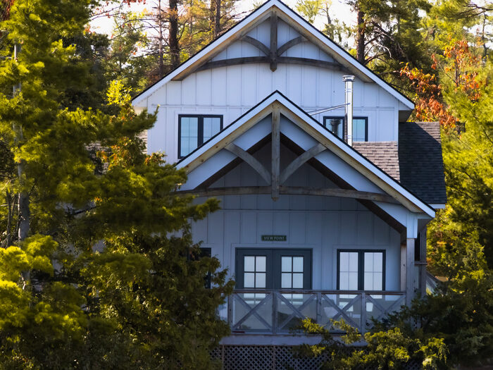A two-storey custom space showing fine craft details