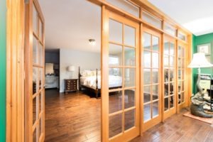 French doors and bedroom view